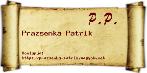 Prazsenka Patrik névjegykártya